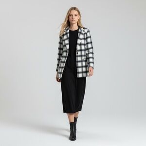 HAVE Los Angeles Checkered Open Front Longline Checkered Blazer Jacket Large